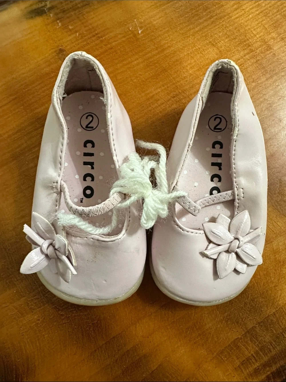 Circo Pale Pink Girl's Flower Strap Ballet Flats